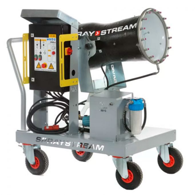 Cañón nebulizador contra polvo int/ext. trif. 25 m