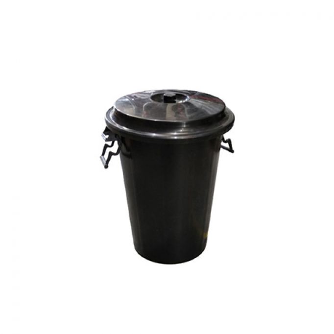 ▷ Cubo Basura Negro 100 litros Tapa