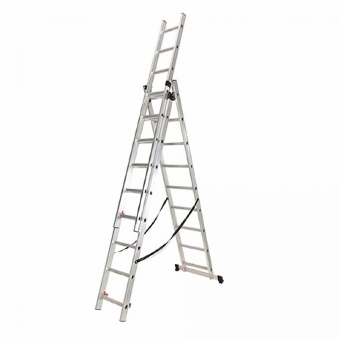 Escalera triple y extensible de aluminio 6,2 m