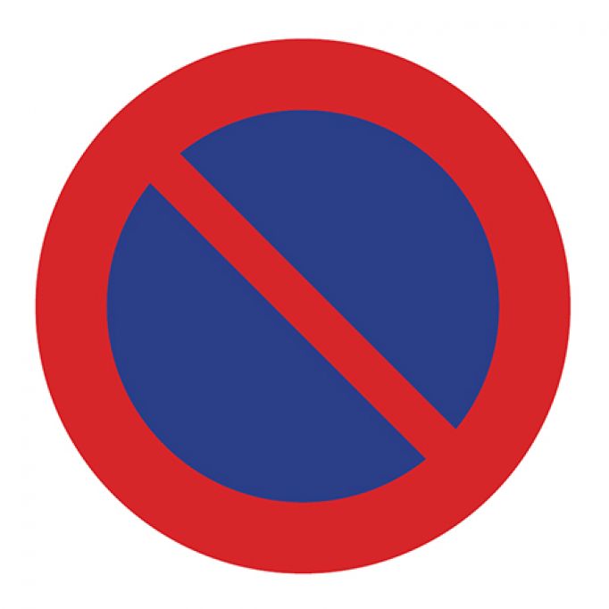 Señal tráfico disco 500mm prohibido estacionar