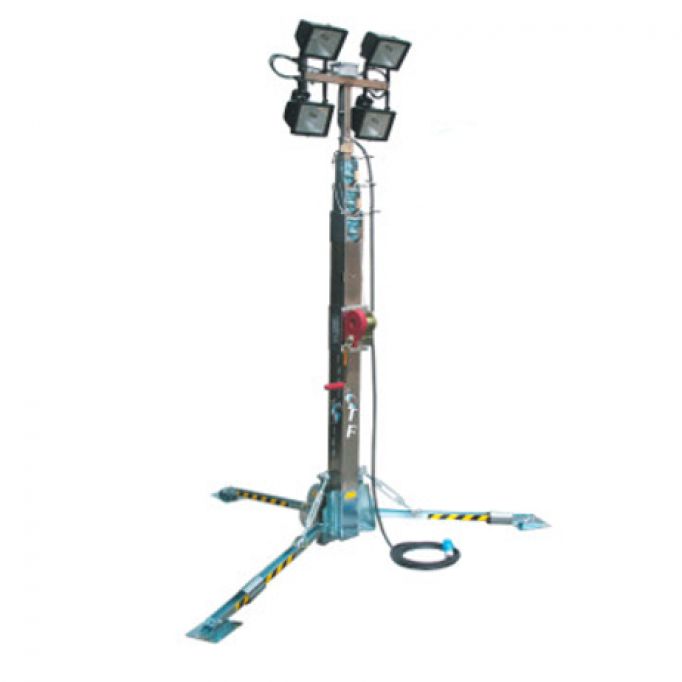 Torre trípode de iluminación monofásica 500 W