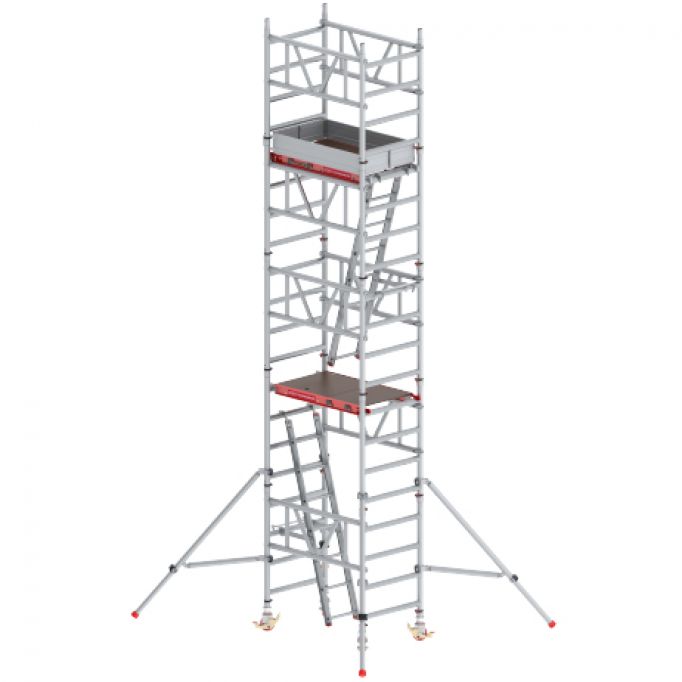 Torre móvil aluminio con escaleras de 70º de 8,2 m