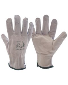 Guantes cuero-flor/serraje bordado T-9