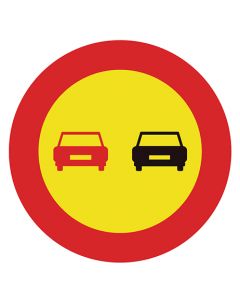 Señal tráfico homologada prohibido adelantar