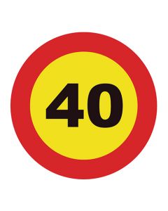 Señal tráfico disco 500mm velocidad máxima 40 km/h