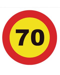 Señal tráfico homologada velocidad máxima 70 km/h